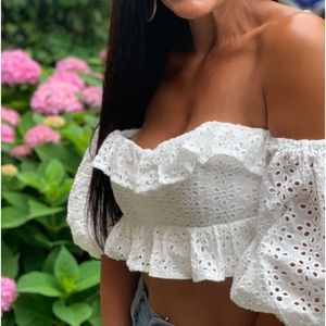 Brand Superdown white eyelet top